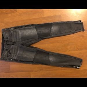 Black/dark Gray moto style jeans